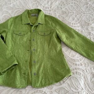 Chico's Green Textured Jacket
